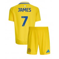 Camiseta Leeds United Daniel James #7 Segunda Equipación Replica 2024-25 para niños mangas cortas (+ Pantalones cortos)